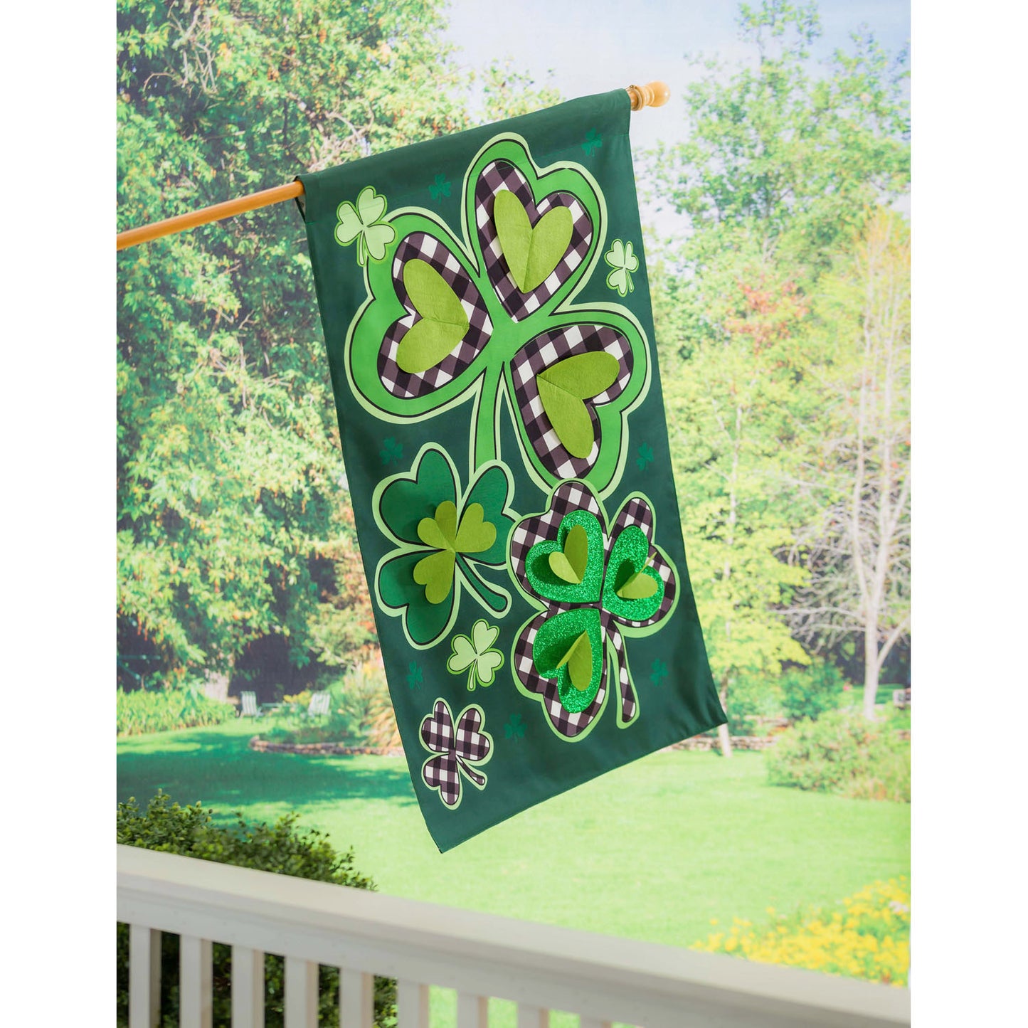 Shamrocks with Checks House Flag