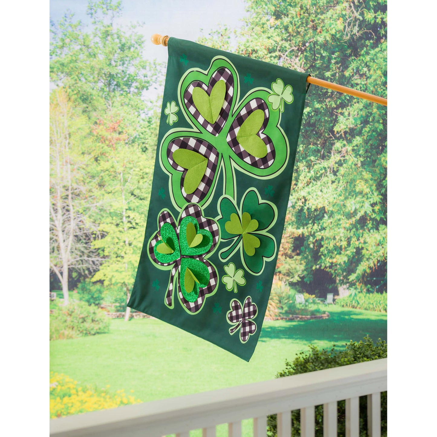 Shamrocks with Checks House Flag