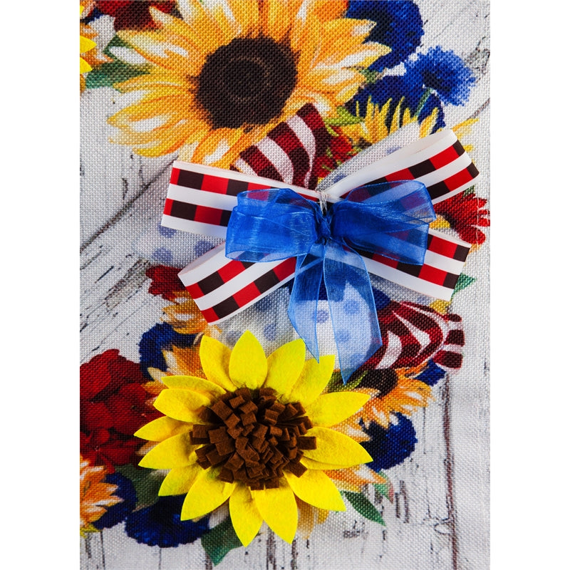 Americana Floral Wreath House Flag