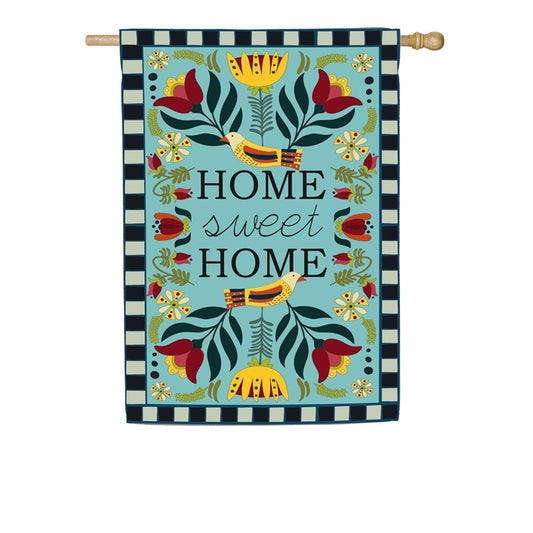 Home Sweet Home Printed House Flag; Linen Textured Polyester
