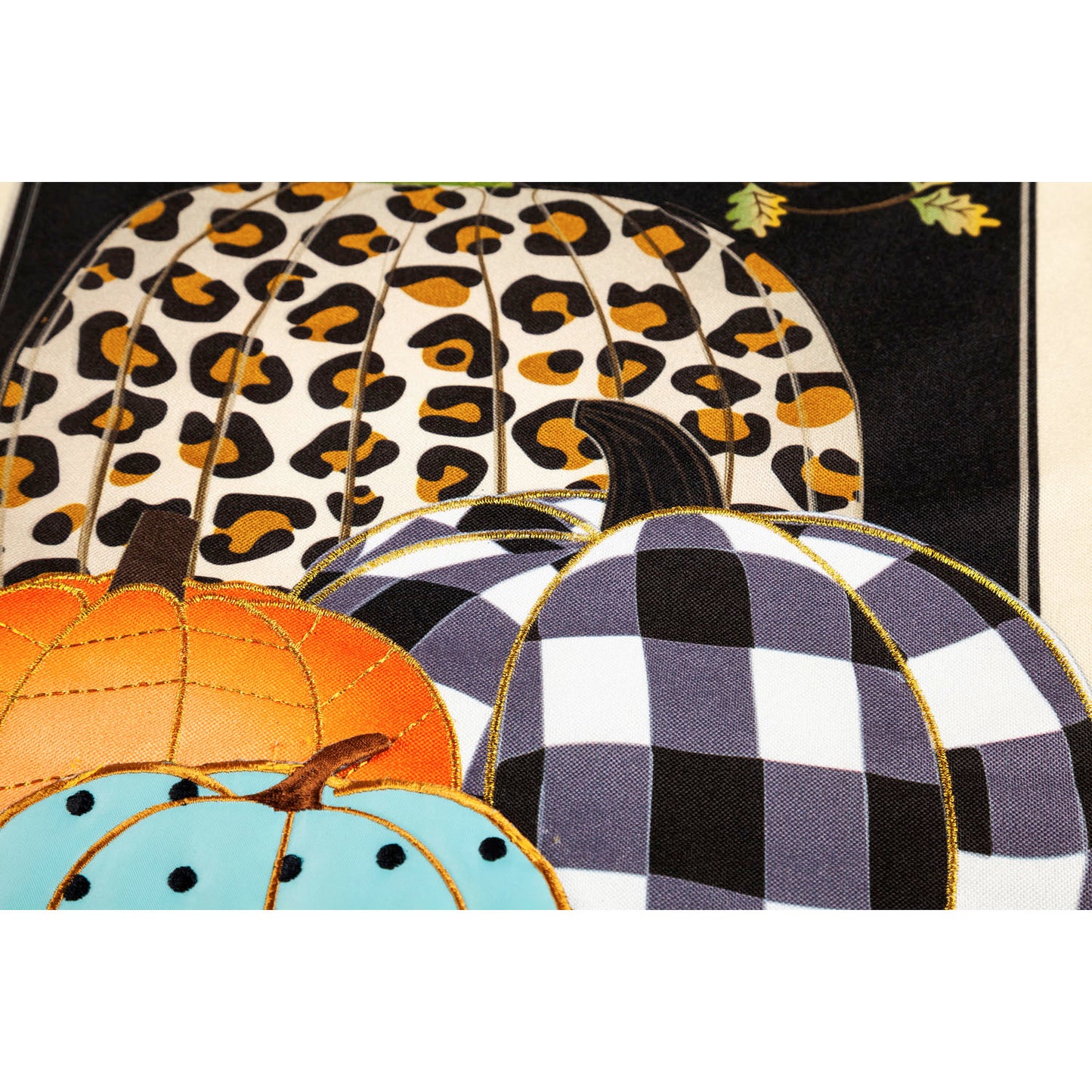 Mixed Print Pumpkins Printed House Flag; Linen Textured Polyester 28"x44"