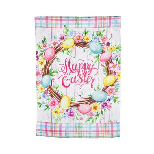 Easter Floral Wreath House Flag