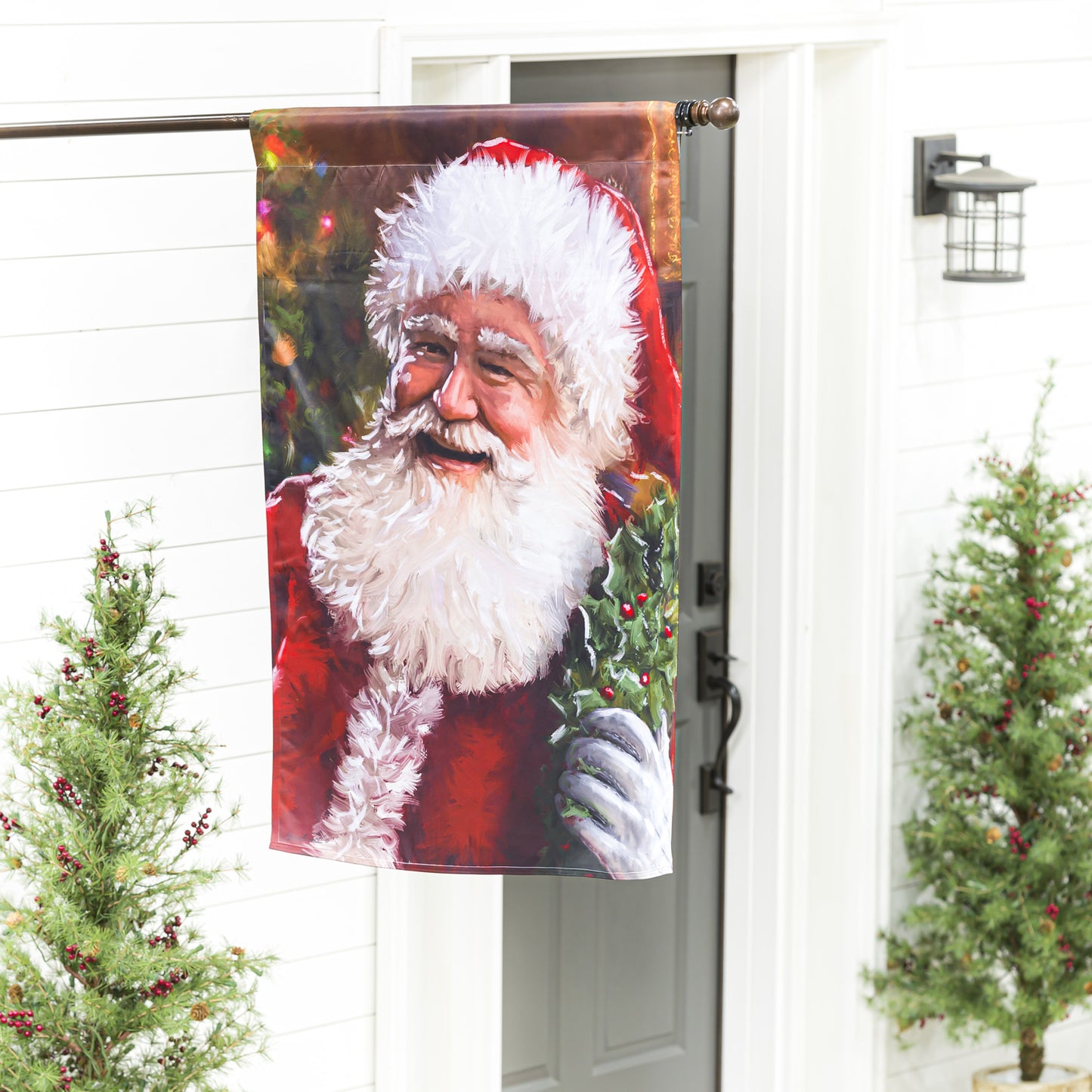 Santa's Portrait Printed House Flag