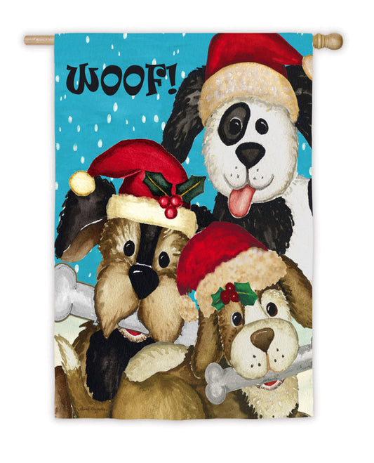 Christmas Dogs House Flag