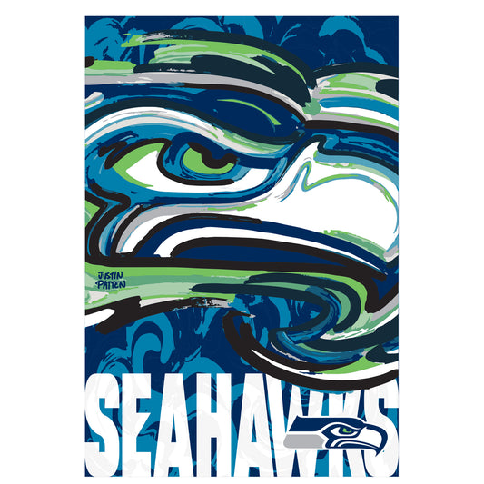 Seattle Seahawks Painted Portrait House Flag