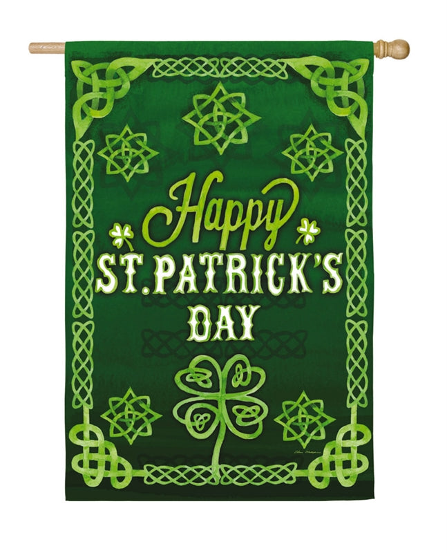 St.Patricks Day Celtic Printed Suede House Flag; Polyester