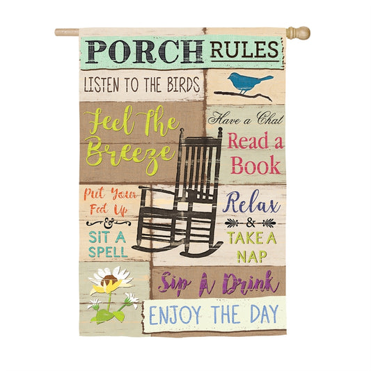 Porch Rules House Flag
