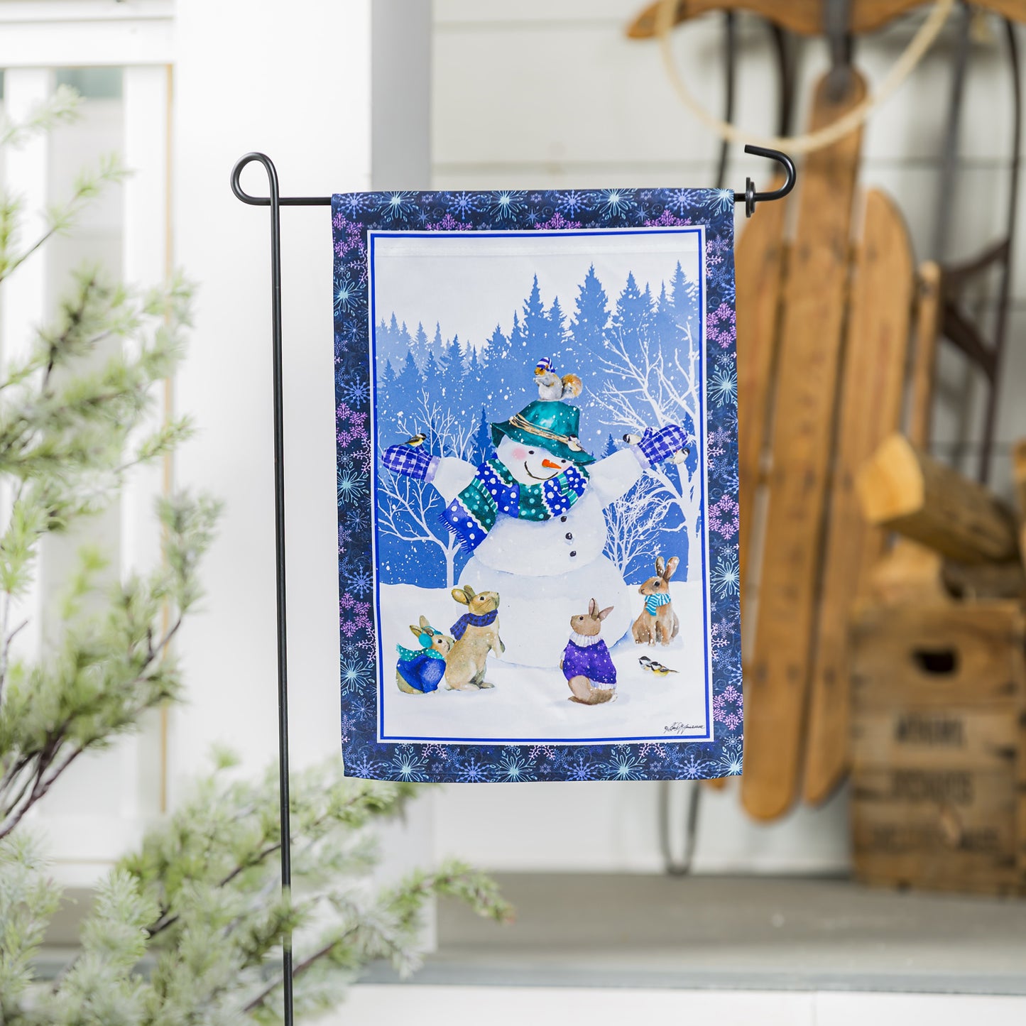 Flurry Friends Printed Seasonal Garden Flag; Polyester 12.5"x18"