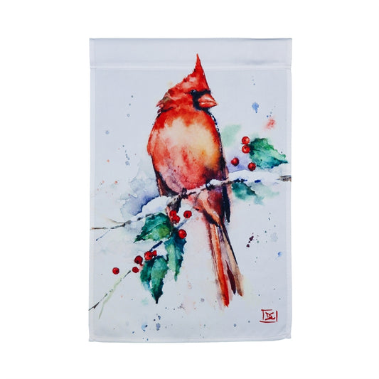 Cardinal & Holly Garden Flag