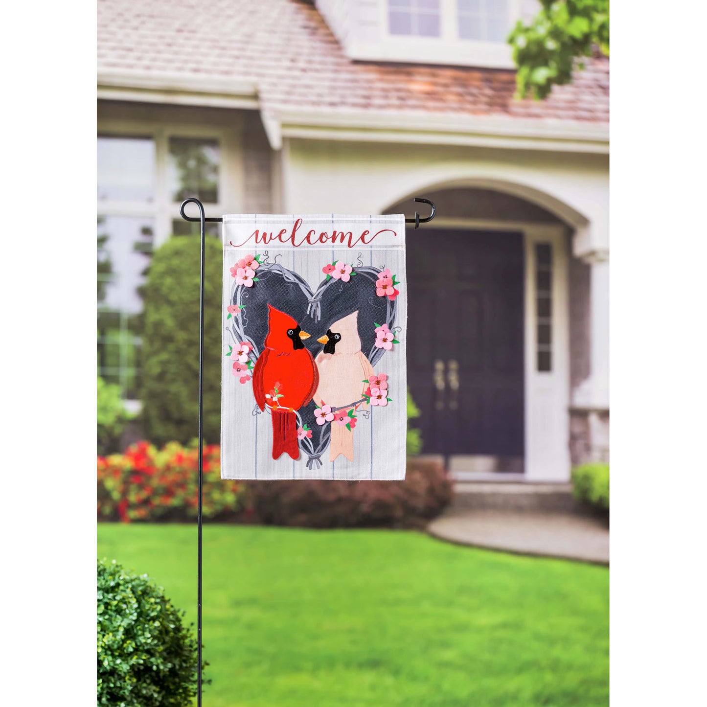 Cardinal Couple Printed Burlap Garden Flag; Polyester 12.5"x18"