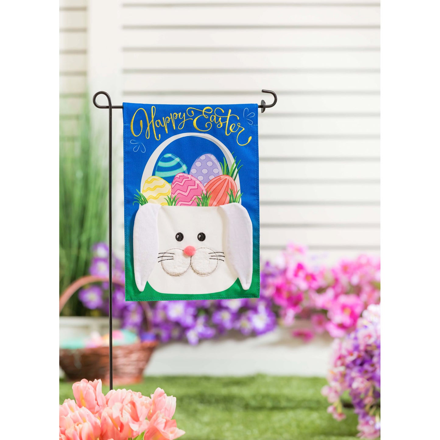 Easter Bunny Basket Garden Flag