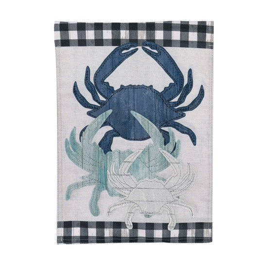 Wood Crab Silhouettes Garden Flag