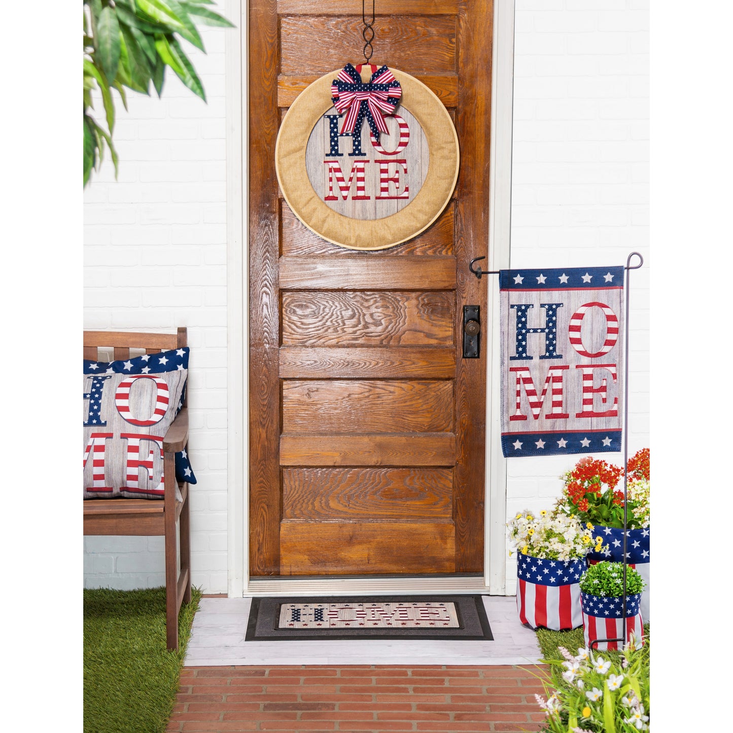 Stacked Patriotic Home Garden Flag