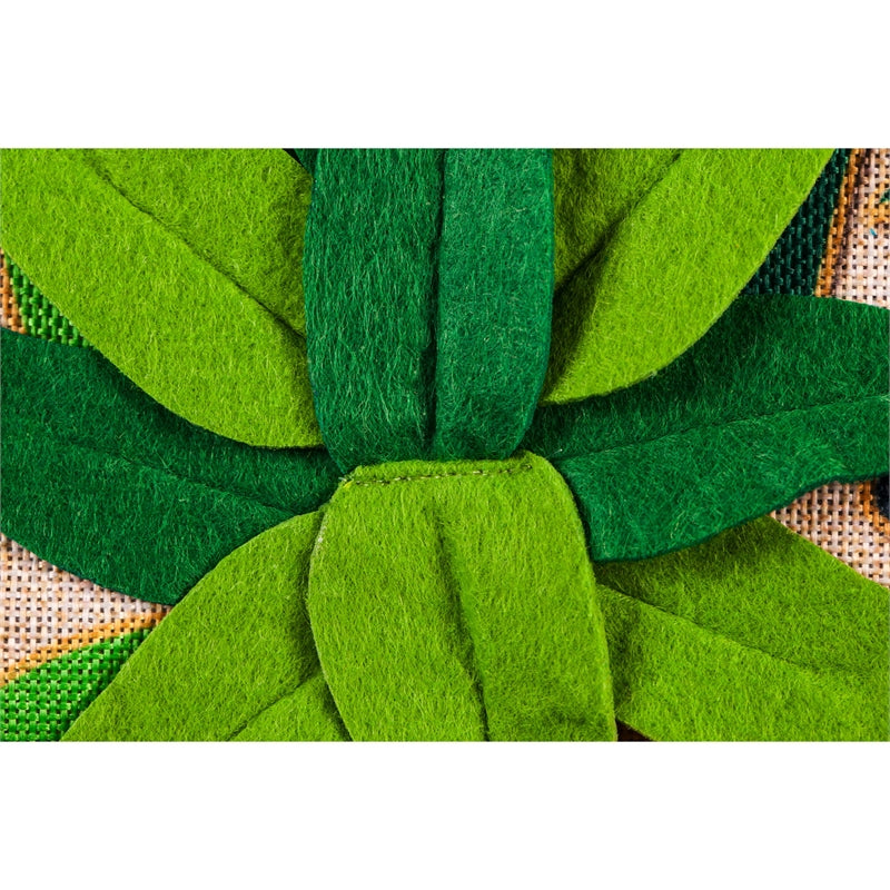 Welcome to Our Home Pineapple Printed Garden Flag; Polyester Burlap 12.5"x18"