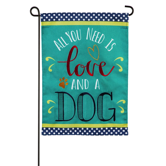 All You Need is Love & a Dog Garden Flag