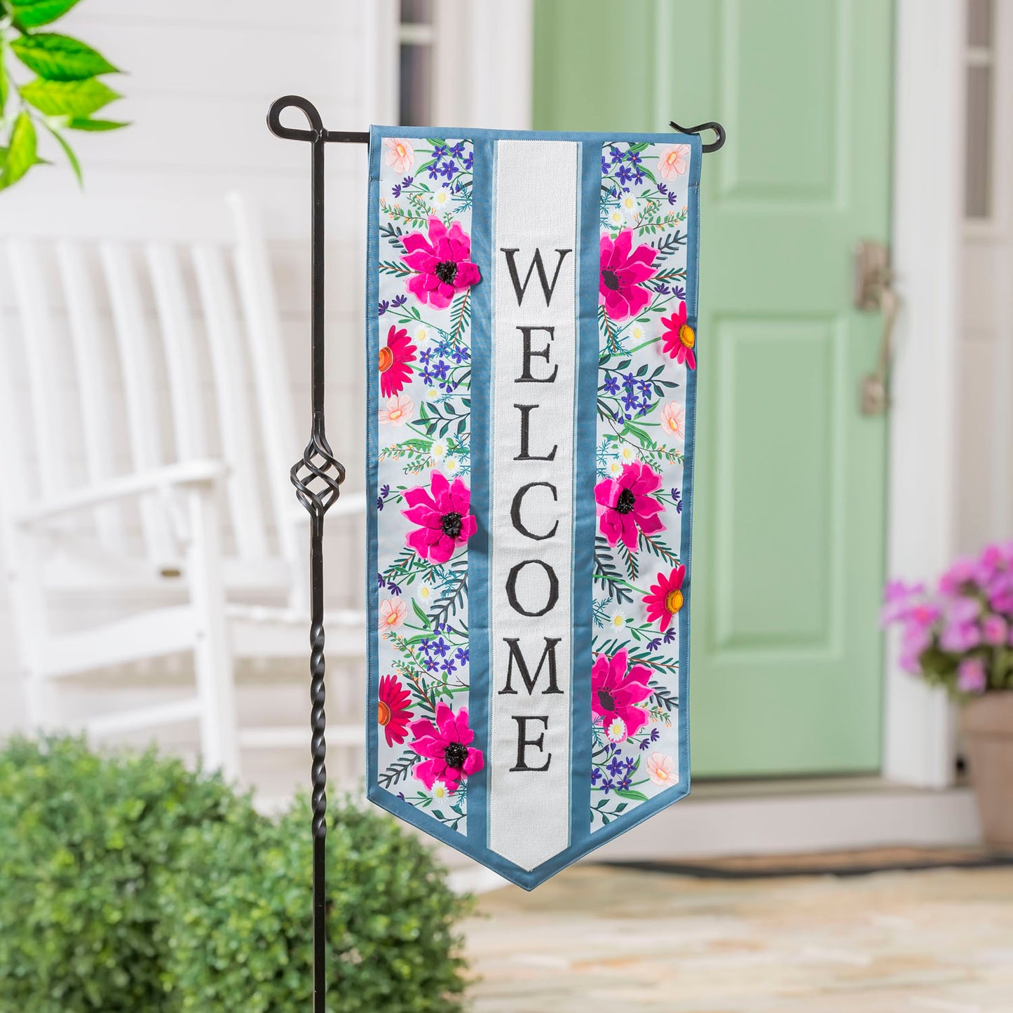 Wildflowers Printed Everlasting Impressions Garden Flag; Polyester-Linen Blend