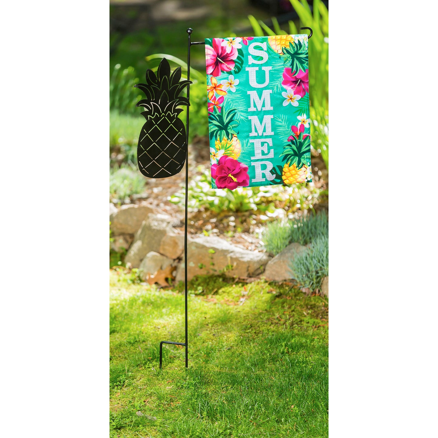 Stacked Tropical Summer Garden Flag