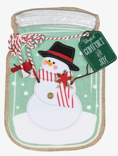 Mason Jar Snowman Garden Flag