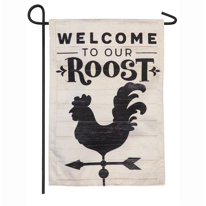 Welcome to Our Roost Garden Flag; Linen Textured Polyester