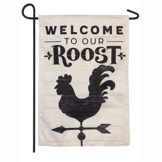 Welcome to Our Roost Garden Flag; Linen Textured Polyester