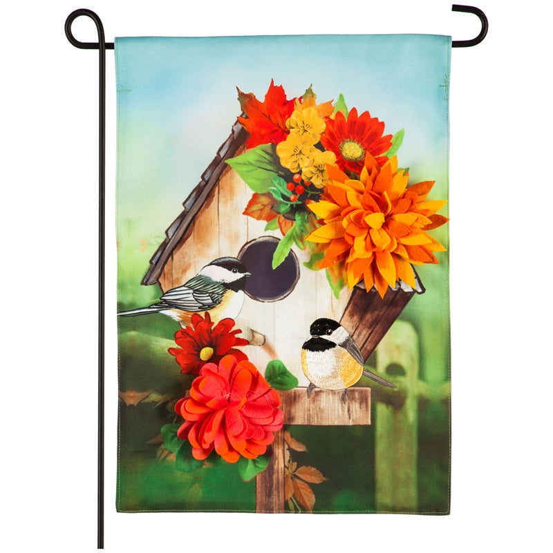 Chickadees Floral Birdhouse
