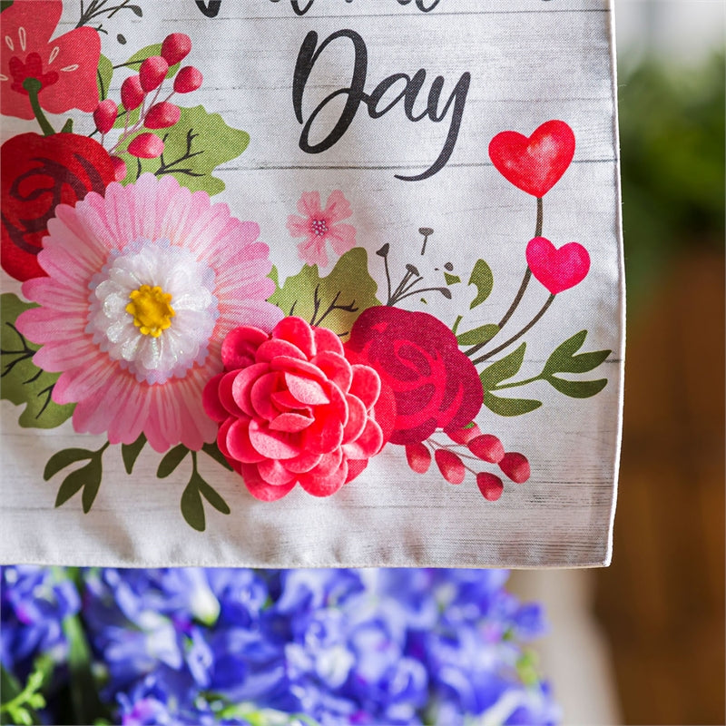 Valentine's Day Shiplap Floral Garden Flag