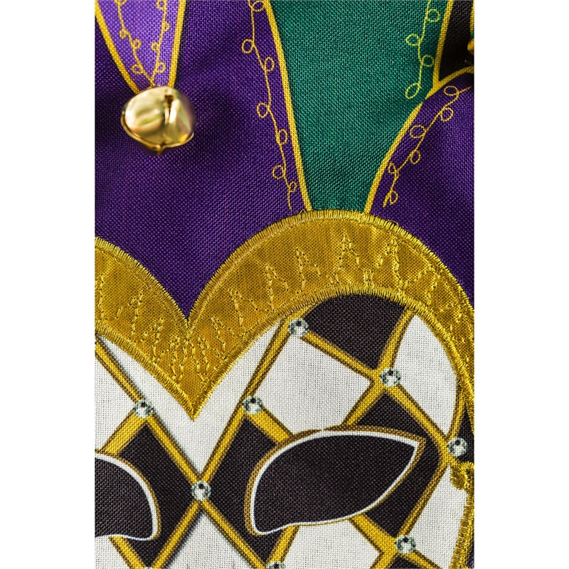 Mardi Gras Jester Mask Garden Flag