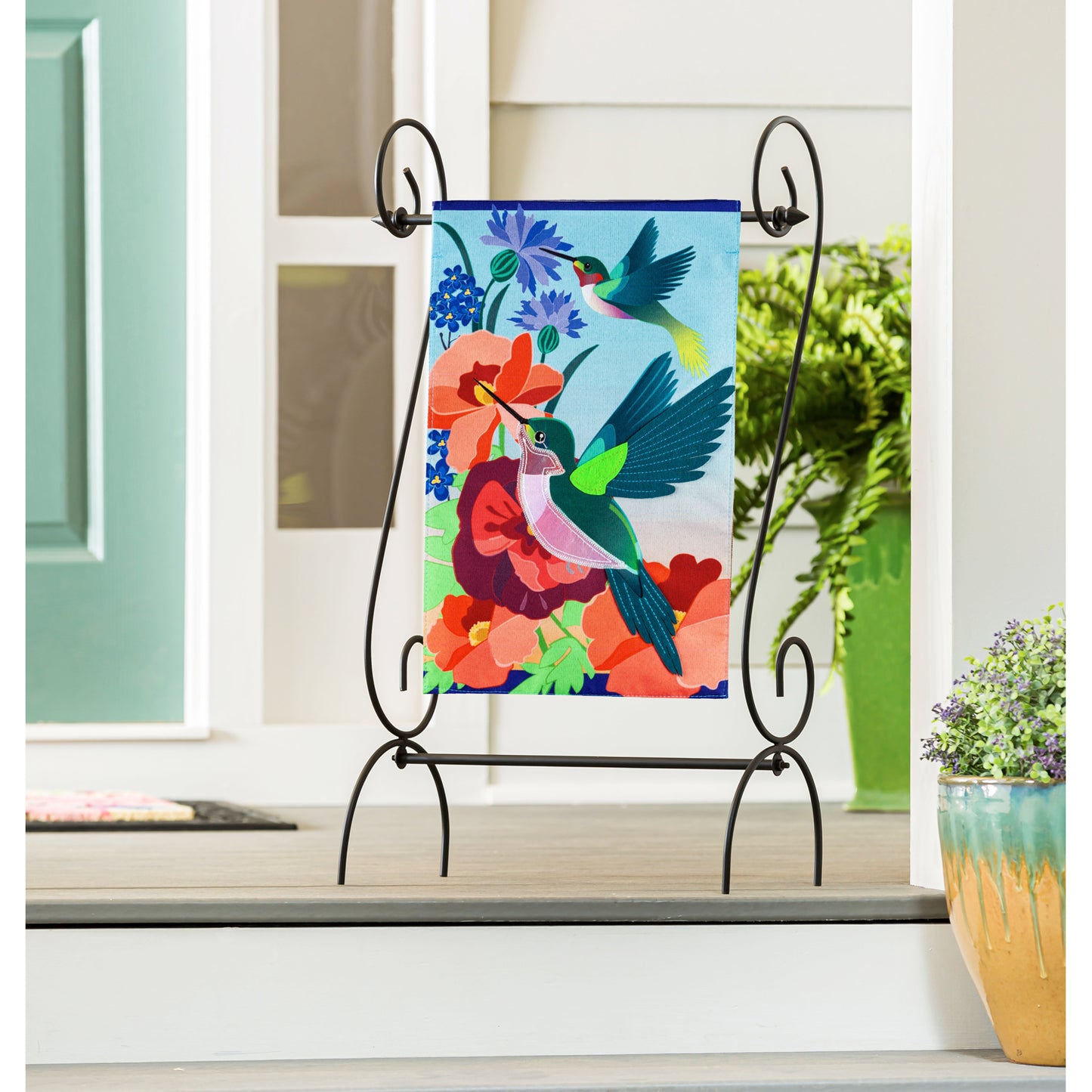 Hummingbird Meadow Garden Flag
