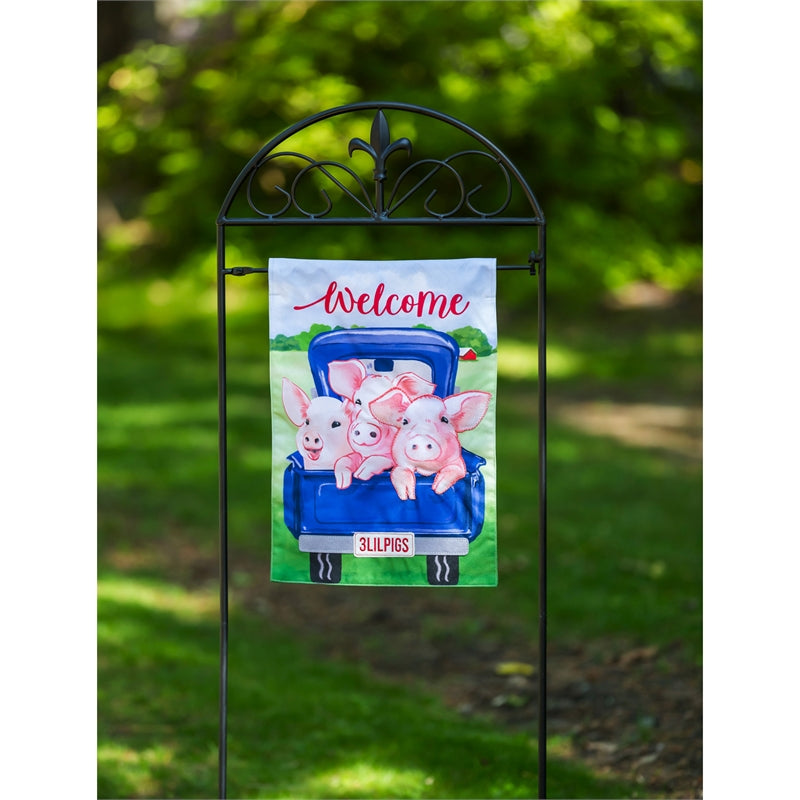 Pig Trio Garden Flag