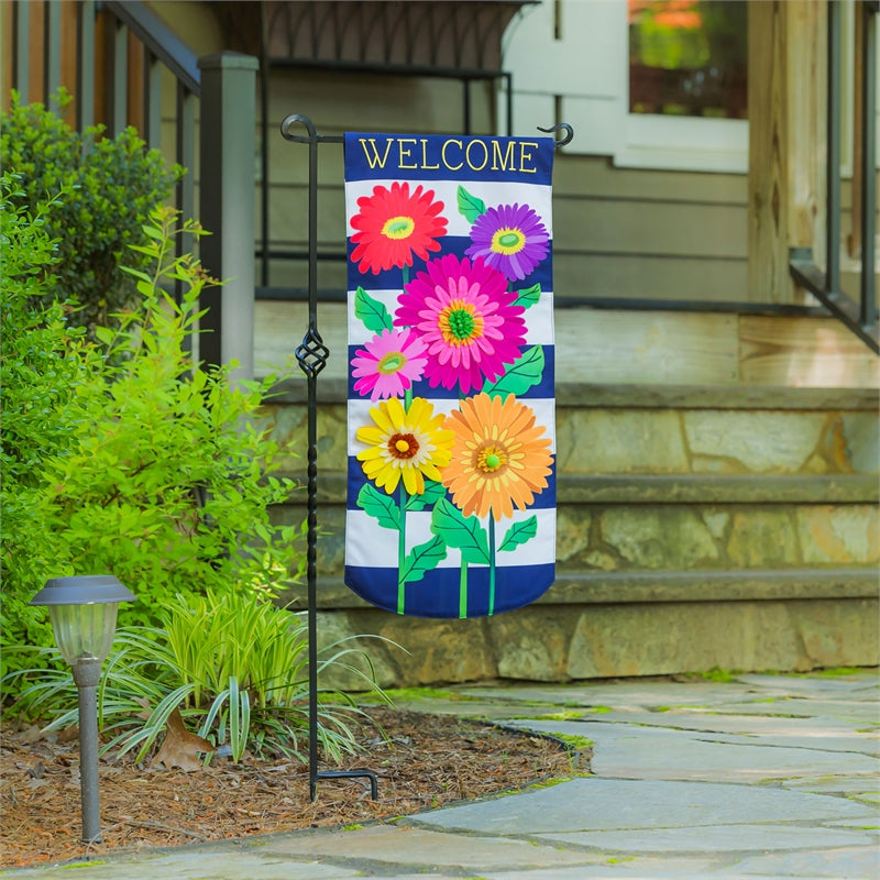 Gerbera Daisy Stripe Everlasting Impressions Garden Flag