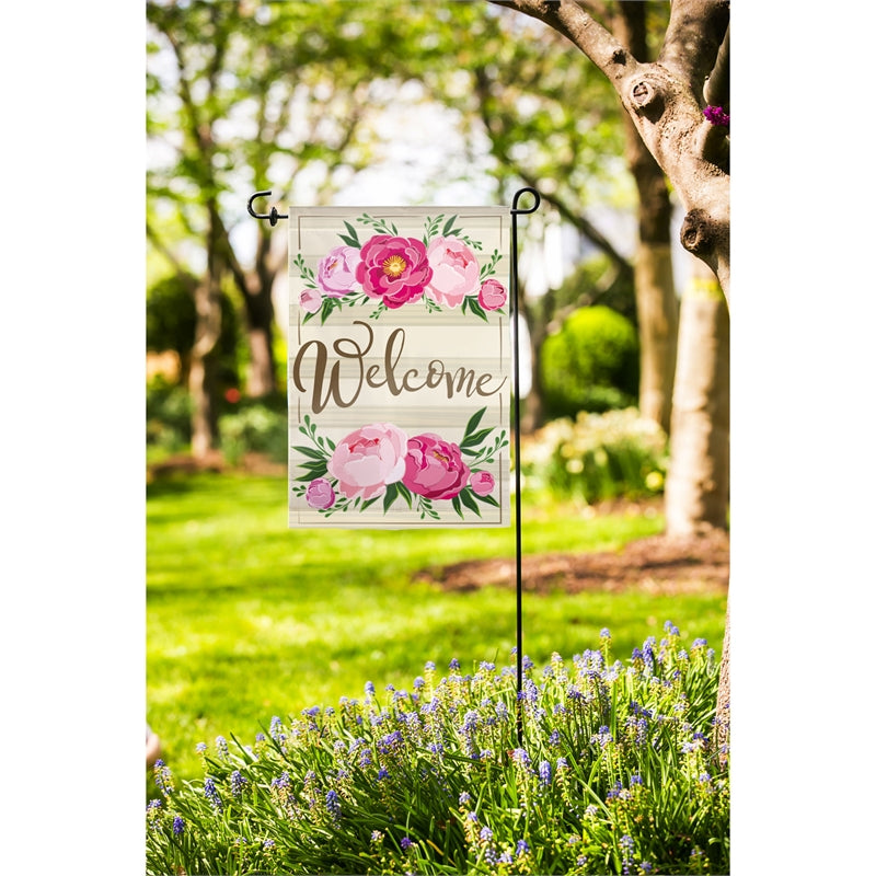 Peony Welcome Garden Flag
