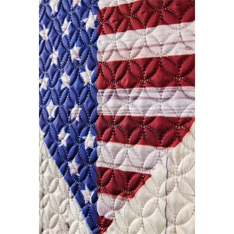 Stars & Stripes Heart Quilted Garden Flag