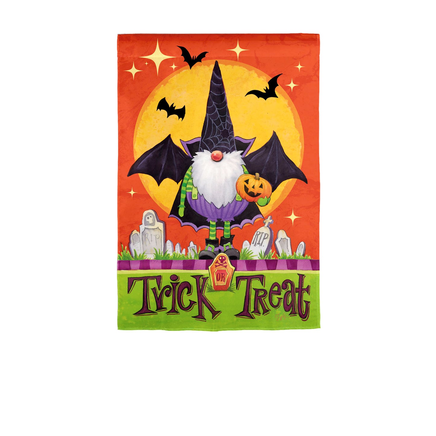 Gnomes in Costume Printed Suede Garden Flag; Polyester 12.5"x18"