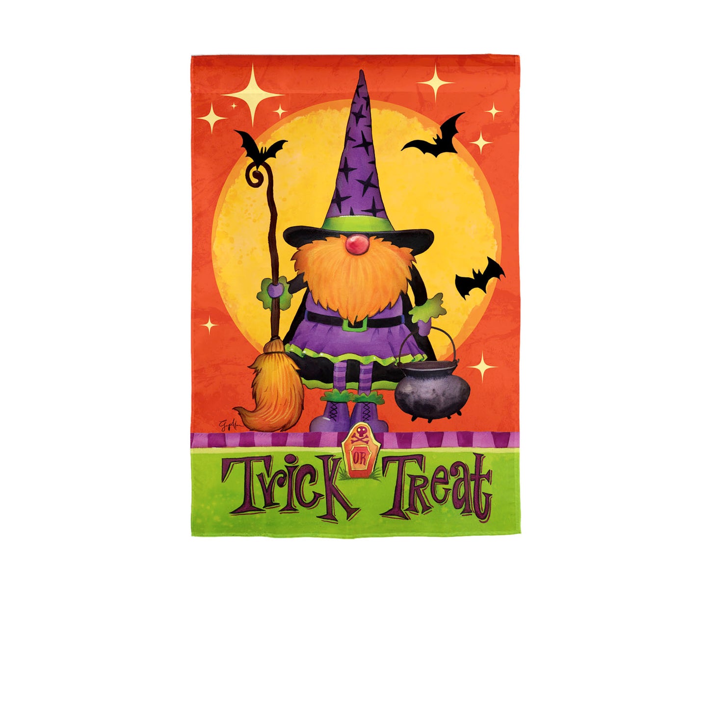 Gnomes in Costume Printed Suede Garden Flag; Polyester 12.5"x18"