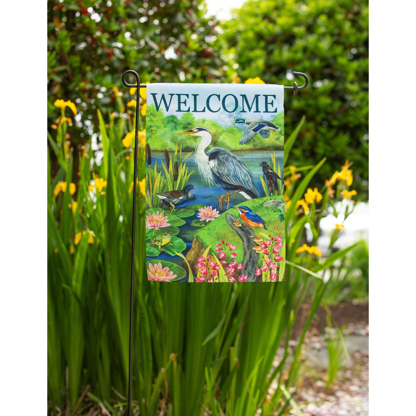 Summer Lake Welcome Garden Flag