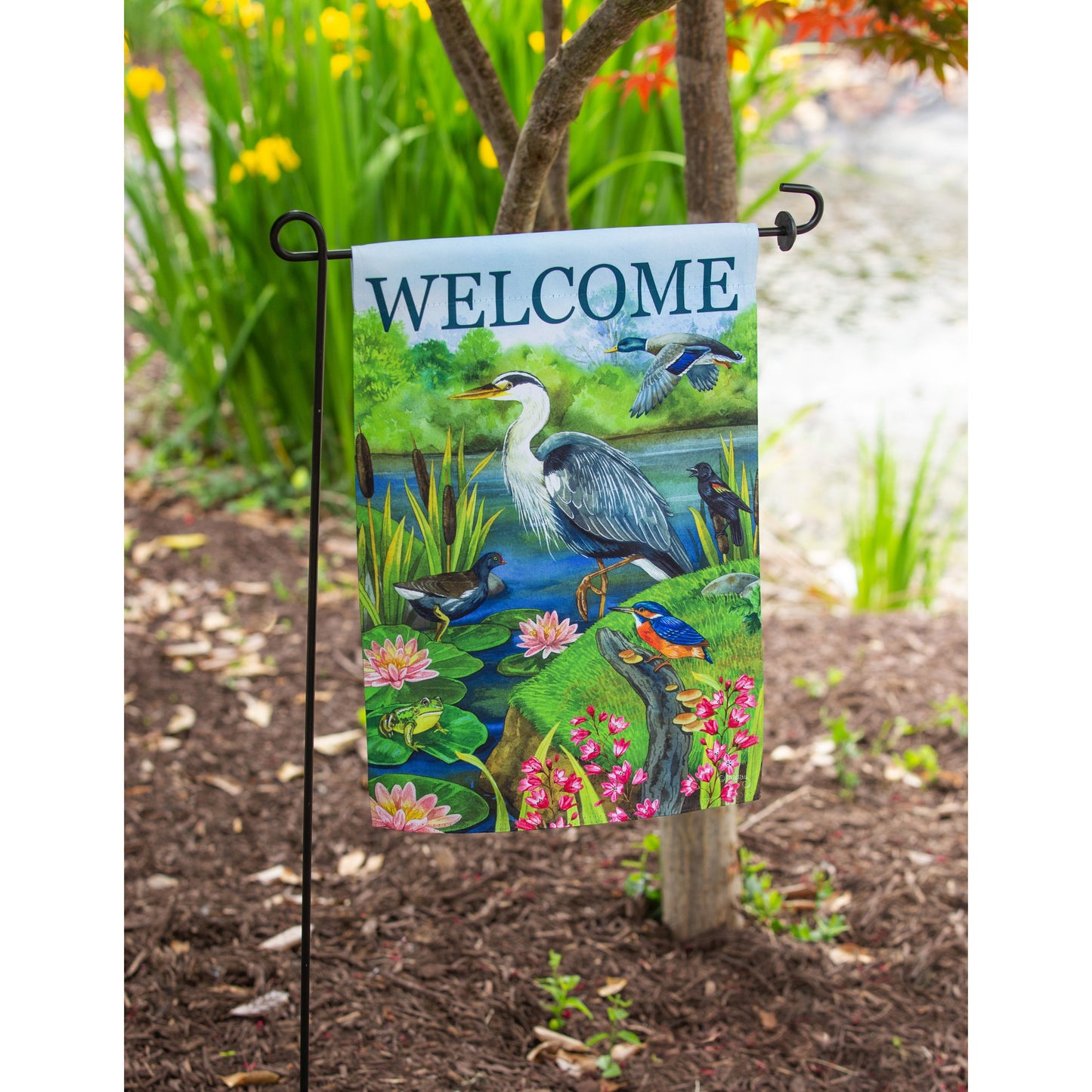 Summer Lake Welcome Garden Flag