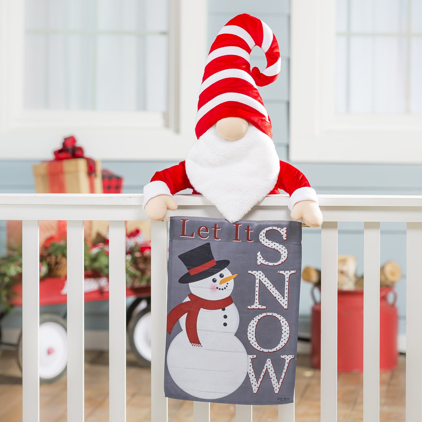 Rustic Let it Snow Printed Suede Garden Flag; Polyester 12.5"x18"