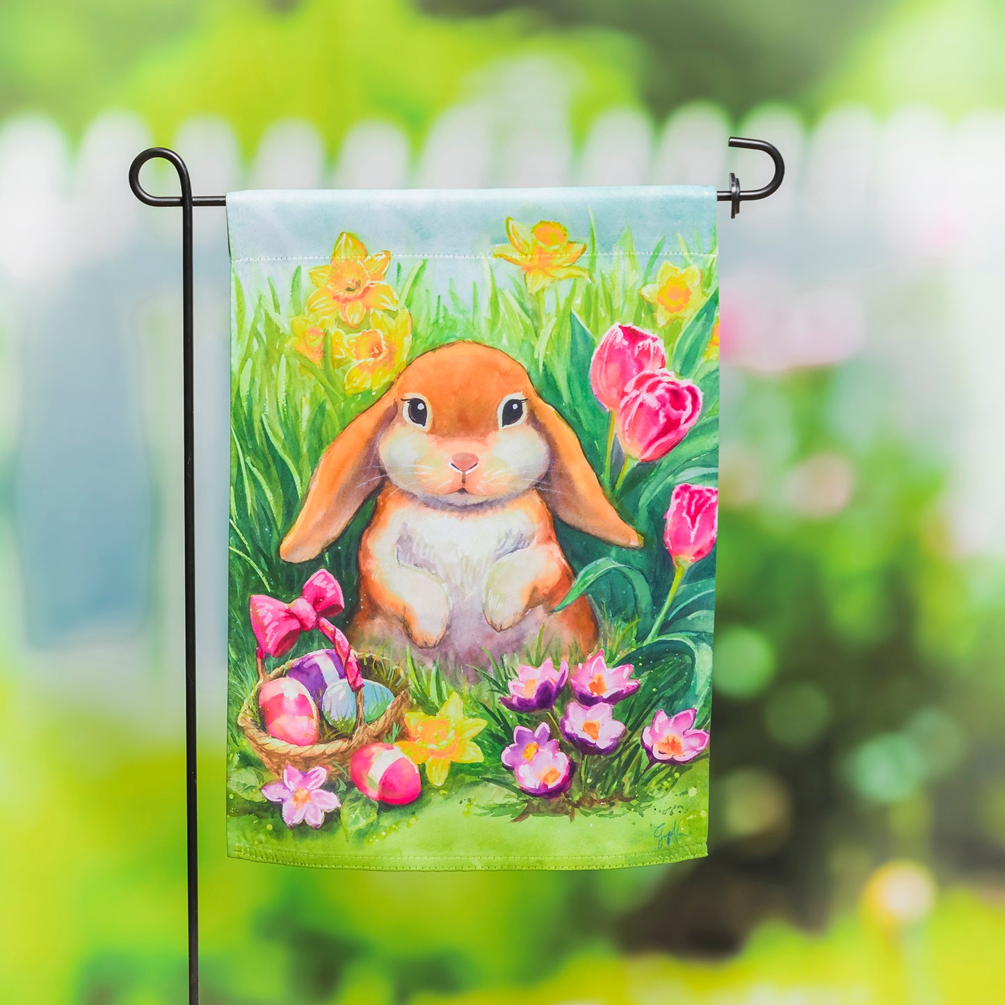 Easter Bunny Whiskers Garden Flag