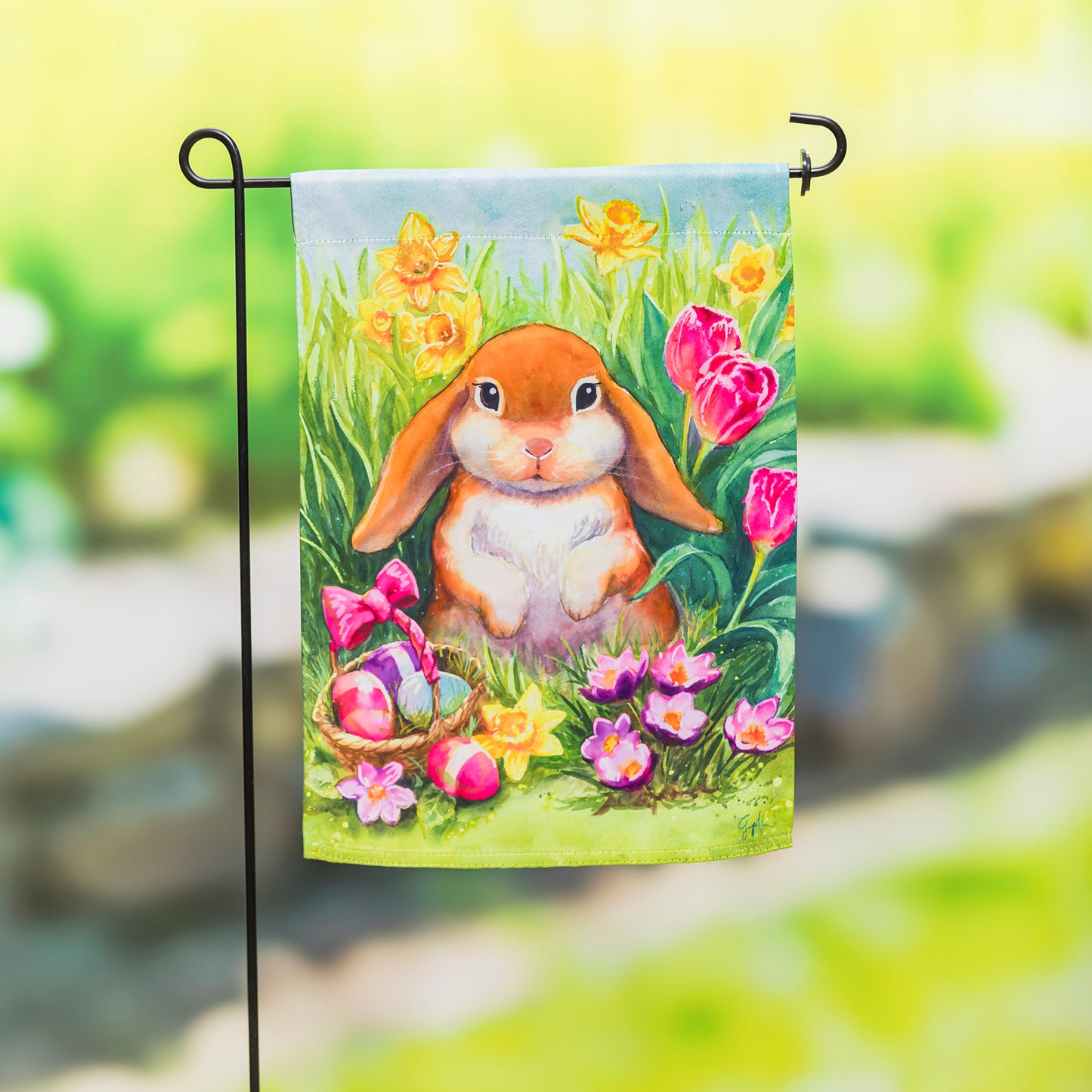 Easter Bunny Whiskers Garden Flag