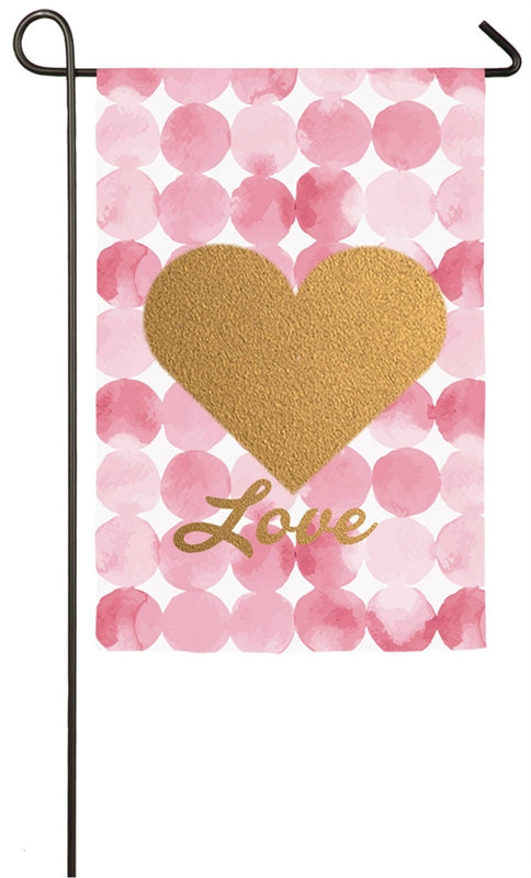Love Printed Suede Garden Flag; Polyester