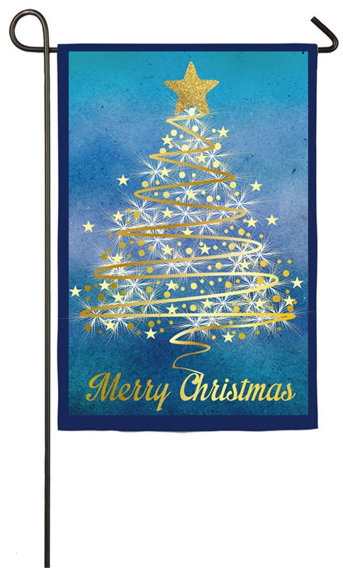 Gold Christmas Tree Garden Flag