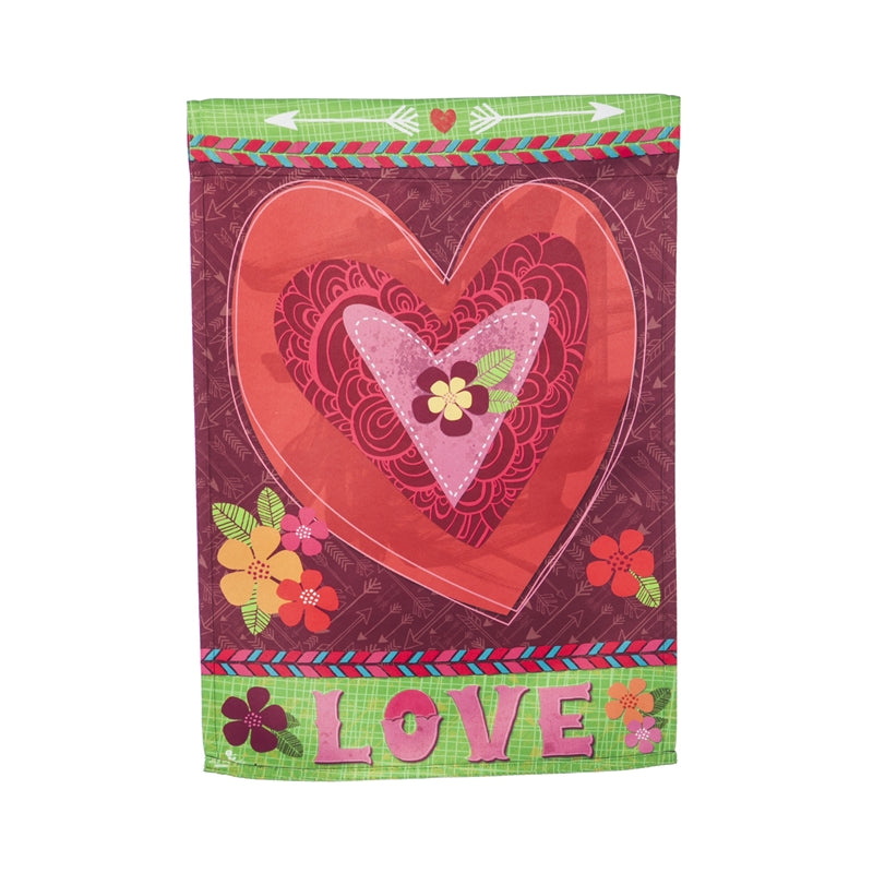 Love Recklessly Printed Suede Garden Flag; Polyester