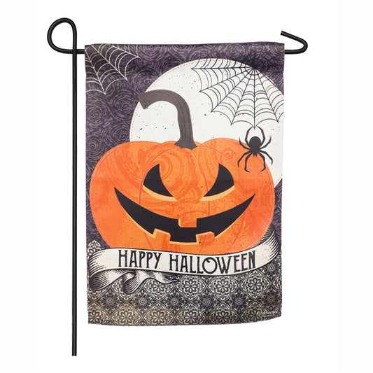 Happy Halloween Printed Suede Garden Flag; Polyester