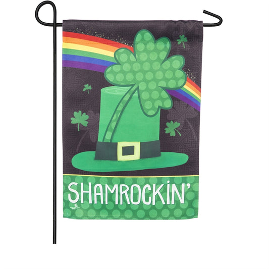 Shamrockin Printed Suede Garden Flag; Polyester