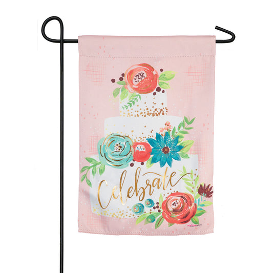 Celebrate Layer Cake Printed Suede Garden Flag; Polyester