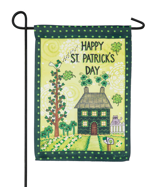 "St.Patricks Day Home" Printed Suede Garden Flag; Polyester