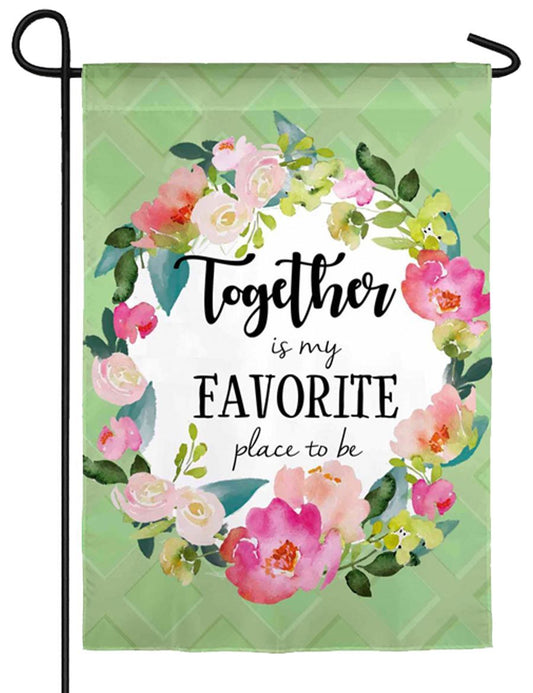 Together Printed Suede Garden Flag; Polyester