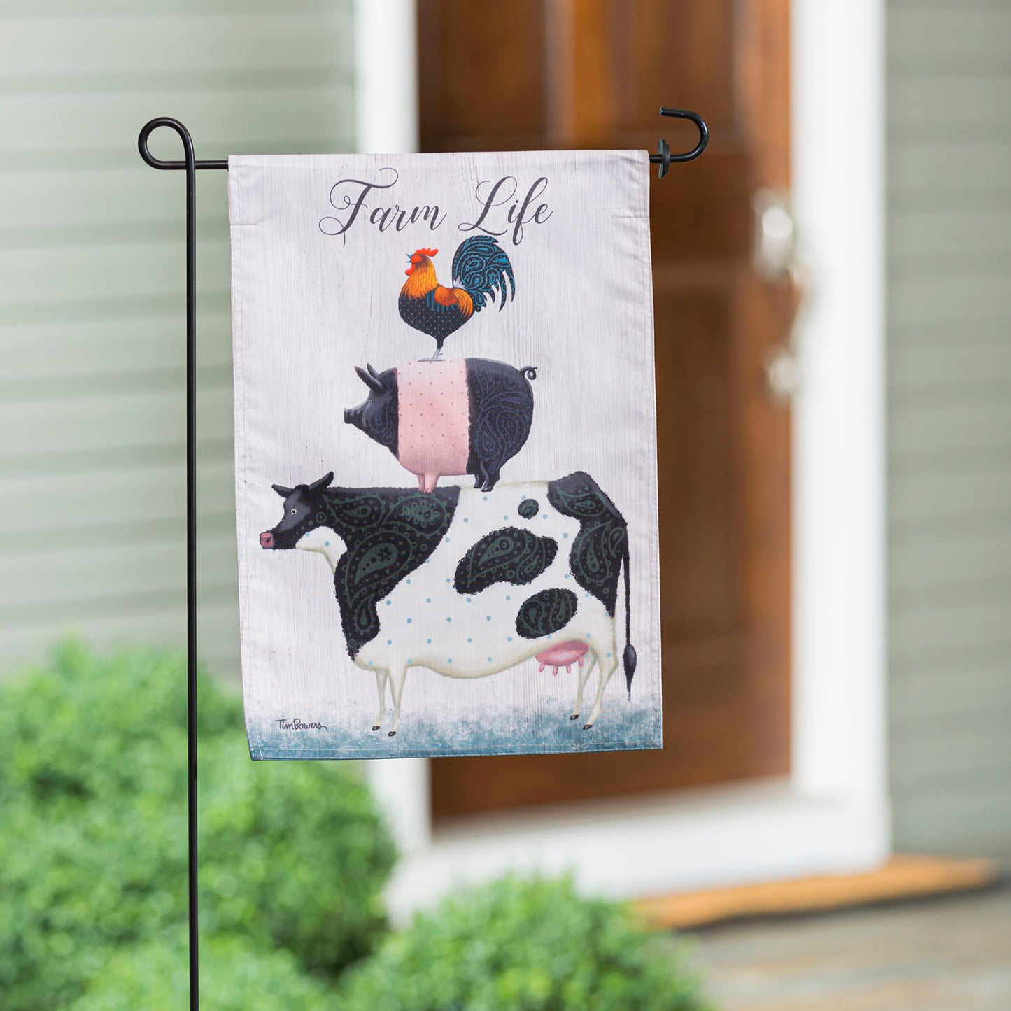 Farm Life Printed Textured Striation Garden Flag; Polyester 12.5"x18"