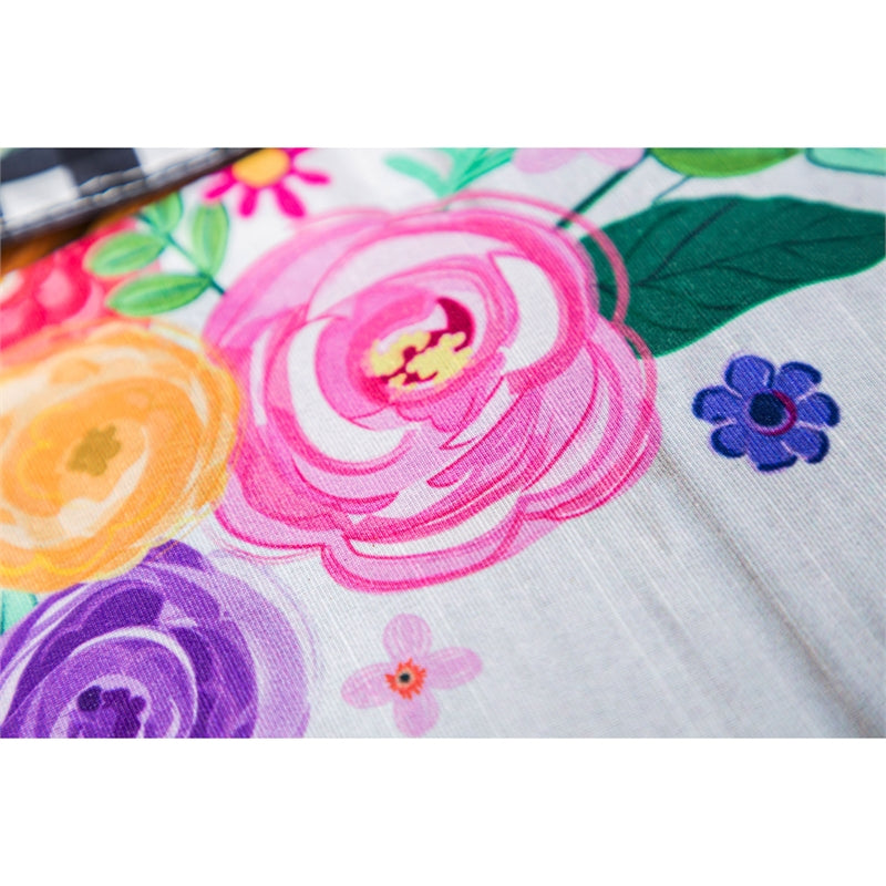 Wood Backed Floral Garden Flag