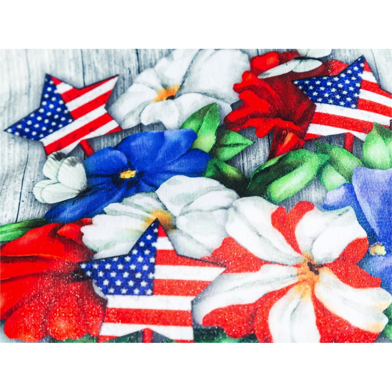 Patriotic Hat Floral Bouquet Garden Flag